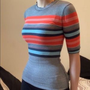 Free people short sleeve shirt with stripes